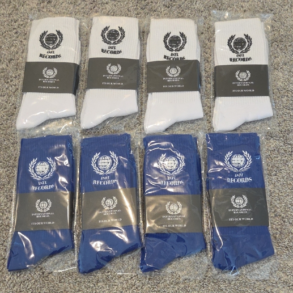 White and Blue Men's Socks